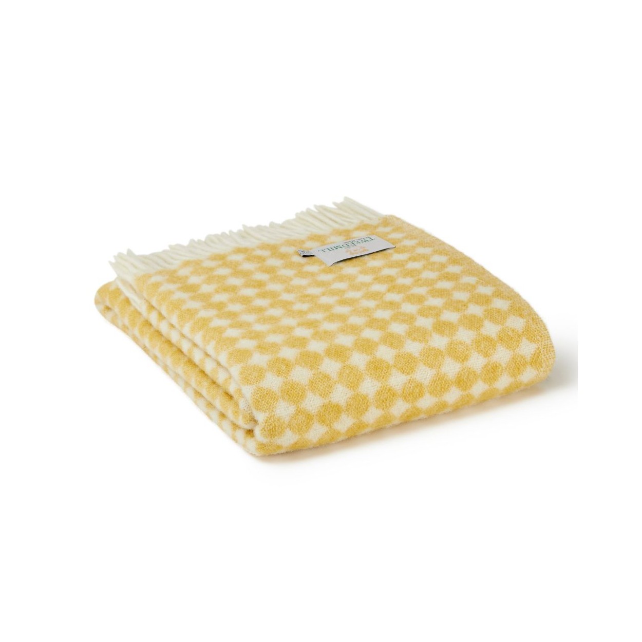 Jacquard Yellow Spot Yellow Throw by Tweedmill