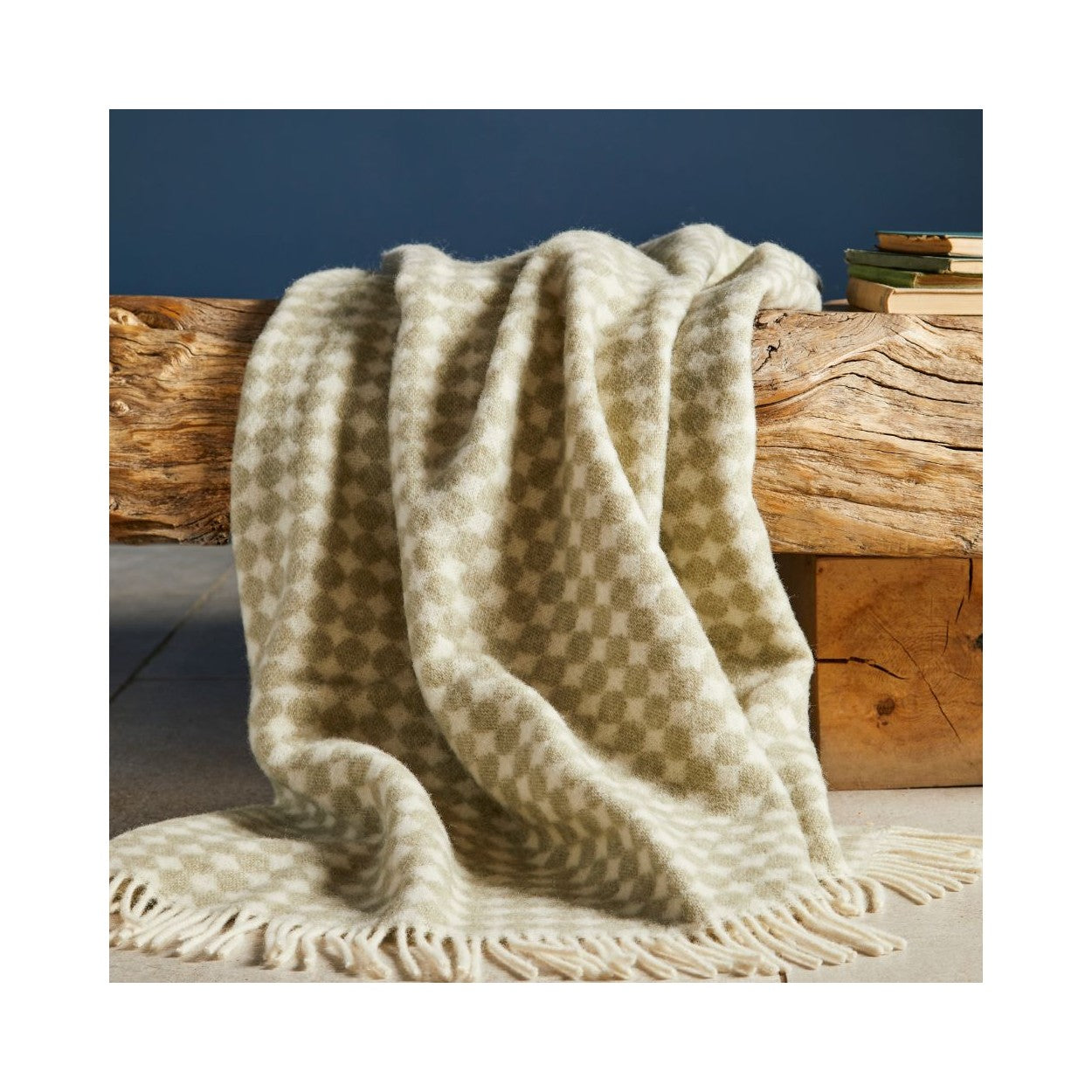 Jacquard Sage Spot Throw By Tweedmill