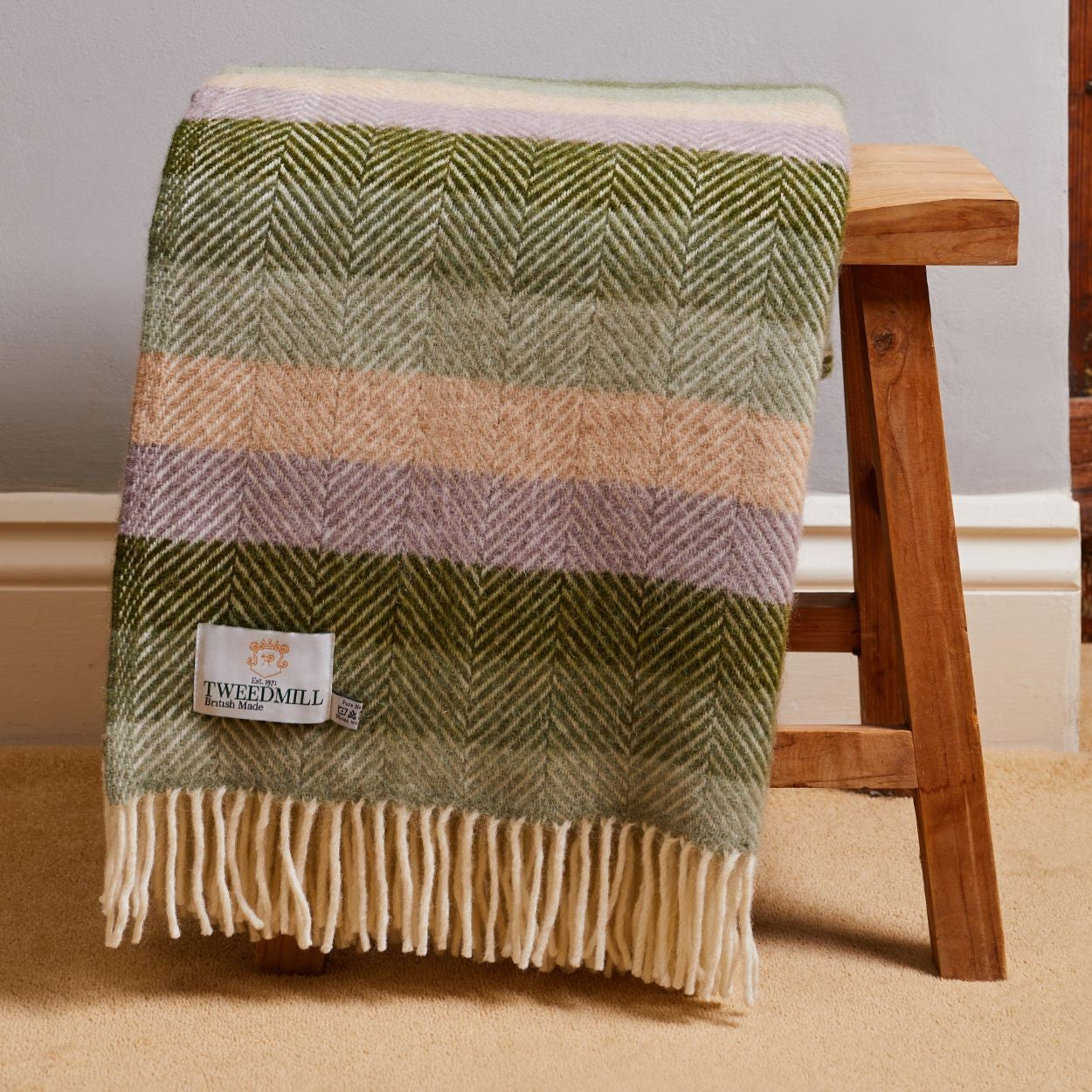 Botanical Stripe Throw By Tweedmill