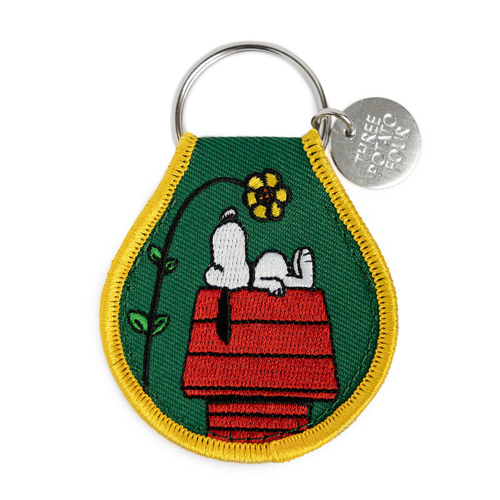 Snoopy Flower Doghouse Patch Keychain
