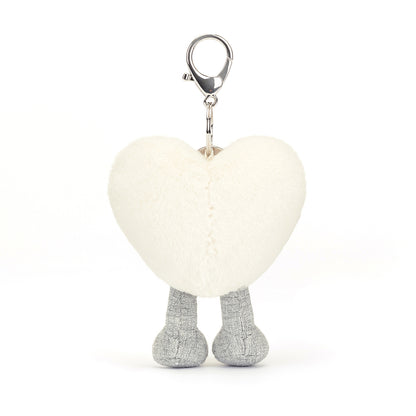 Amuseables Cream Heart Bag Charm by Jellycat