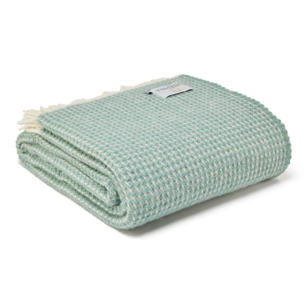 Waffle Sea Green Throw By Tweedmill