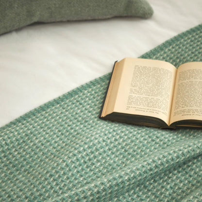 Waffle Sea Green Throw By Tweedmill