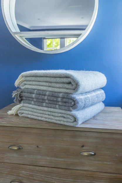 Grey Chequered Check Throw By Tweedmill