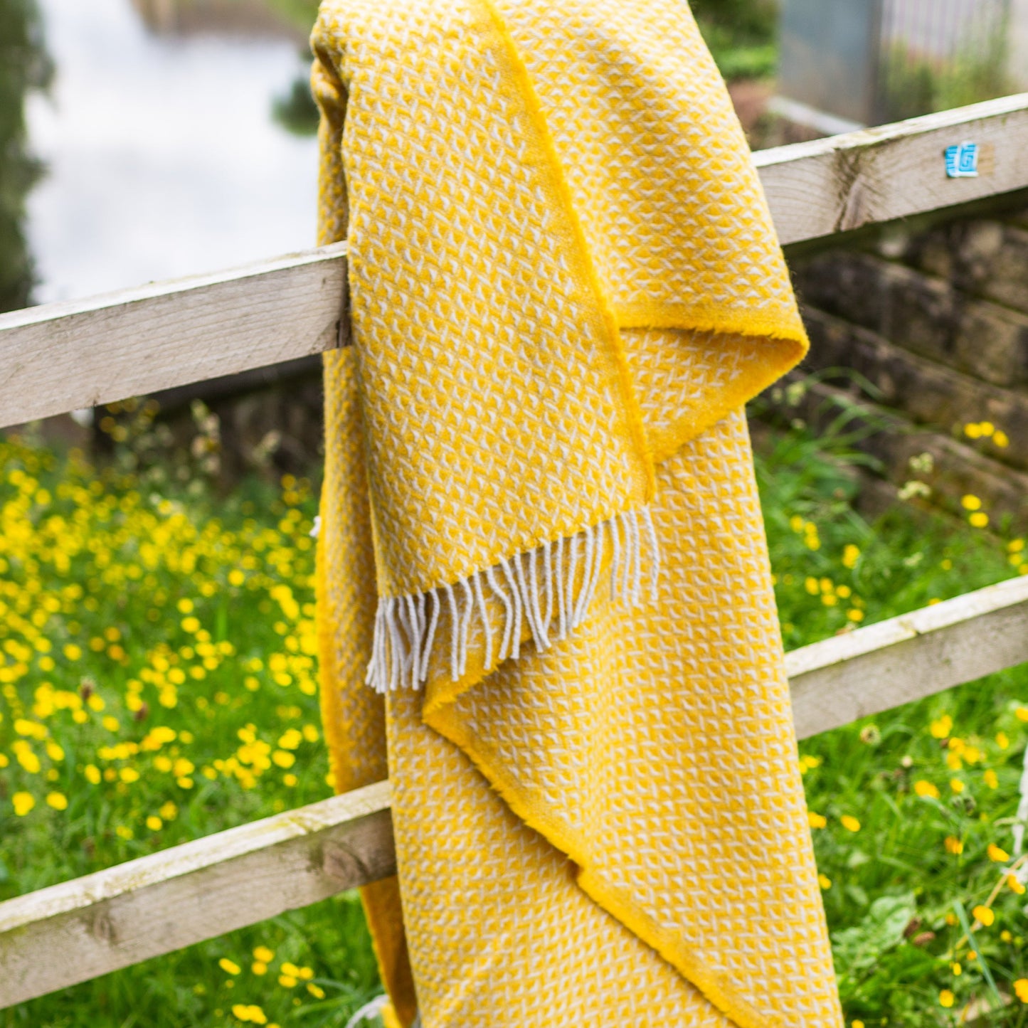 Yellow Diamond Welsh Blanket by Tweedmill