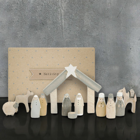 Natural Boxed Wooden Nativity Set