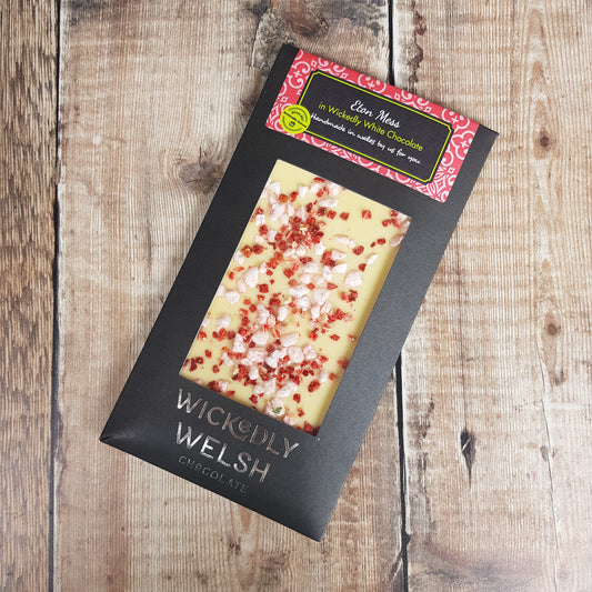 Strawberry Eton Mess White Chocolate Bar by Wickedly Welsh