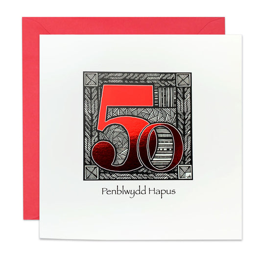Penblwydd Hapus 50 Card