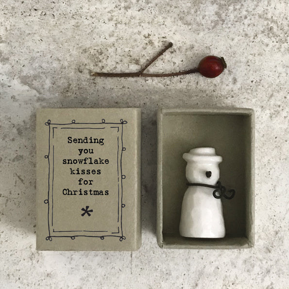 Porcelain Matchbox Snowman