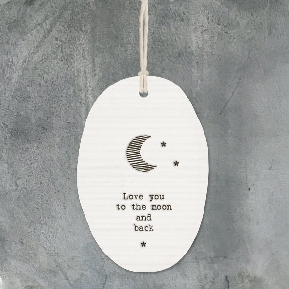 Love You To The Moon And Back Porcelain Oval Decoration