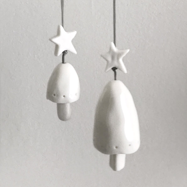 Small Porcelain Hanging Bell Tree Decoration