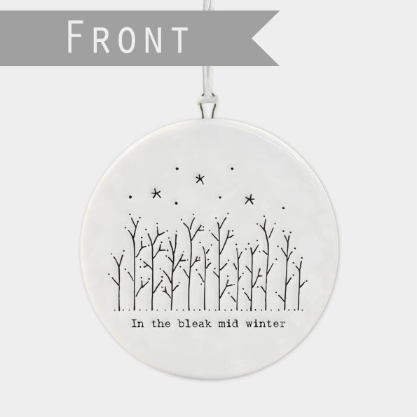 Bleak Mid Winter Porcelain Tree Decoration