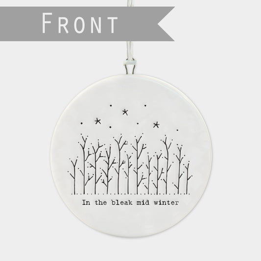 Bleak Mid Winter Porcelain Tree Decoration