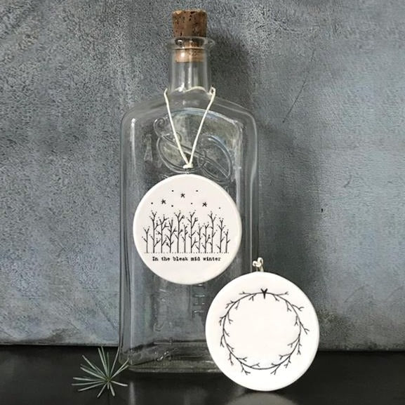 Bleak Mid Winter Porcelain Tree Decoration