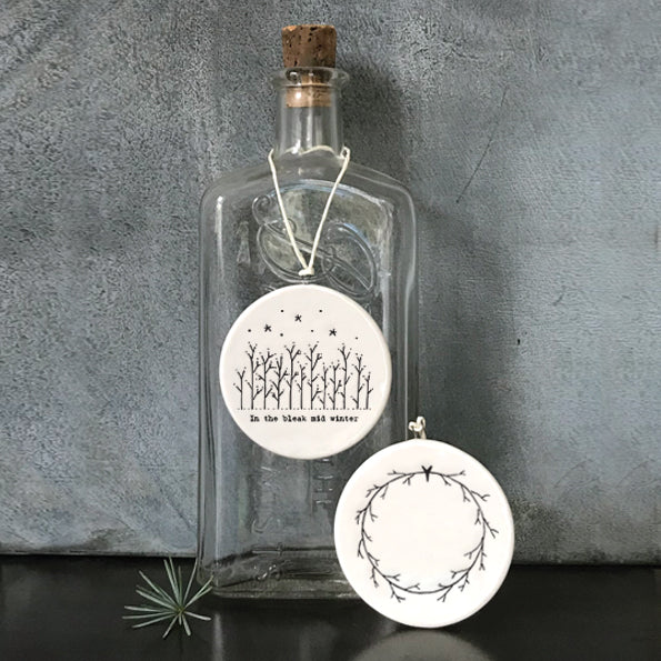 Bleak Mid Winter Porcelain Tree Decoration