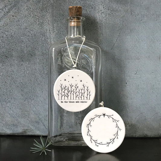 Bleak Mid Winter Porcelain Tree Decoration