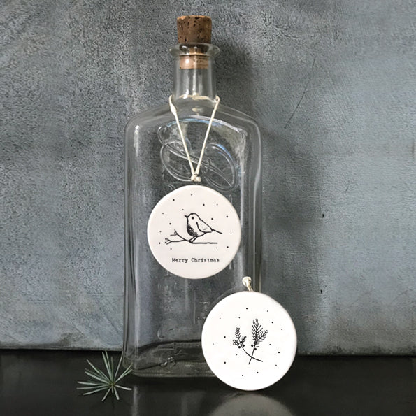 Christmas robin Porcelain Tree Decoration