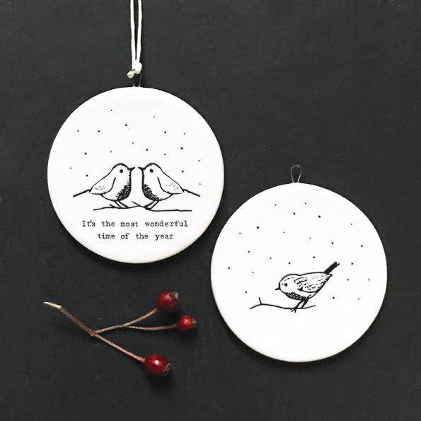 Most Wonderful Time of The Year Porcelain Tree Decoration
