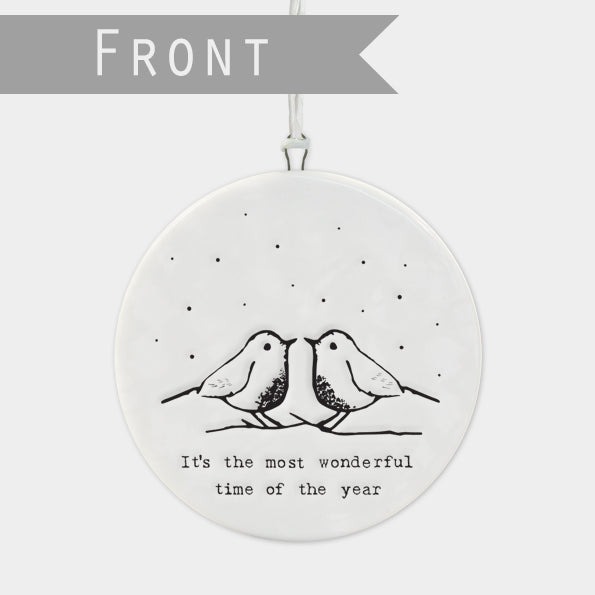 Most Wonderful Time of The Year Porcelain Tree Decoration