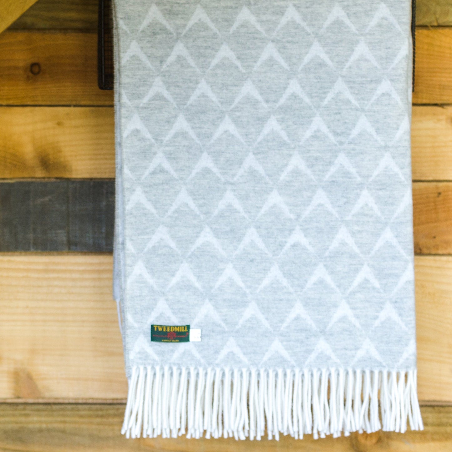 Grey Merino Nebo Coastal Welsh Blanket by Tweedmill