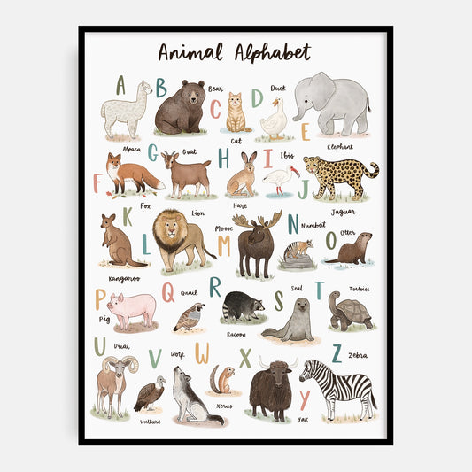 Welsh Animal Alphabet Welsh Art Print