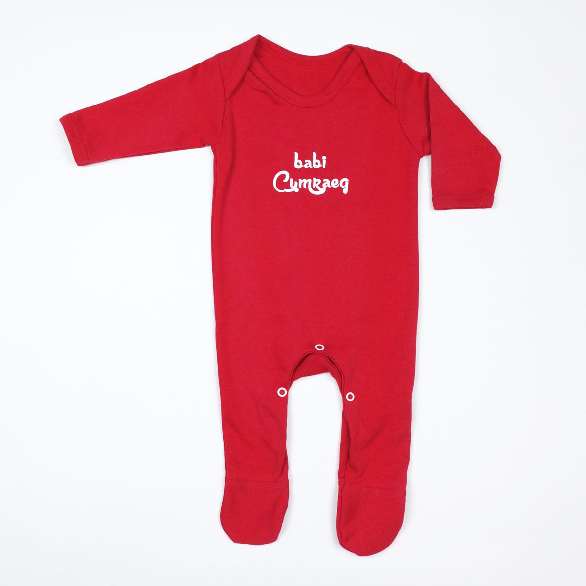 Babi Cymraeg Baby Sleepsuit Red