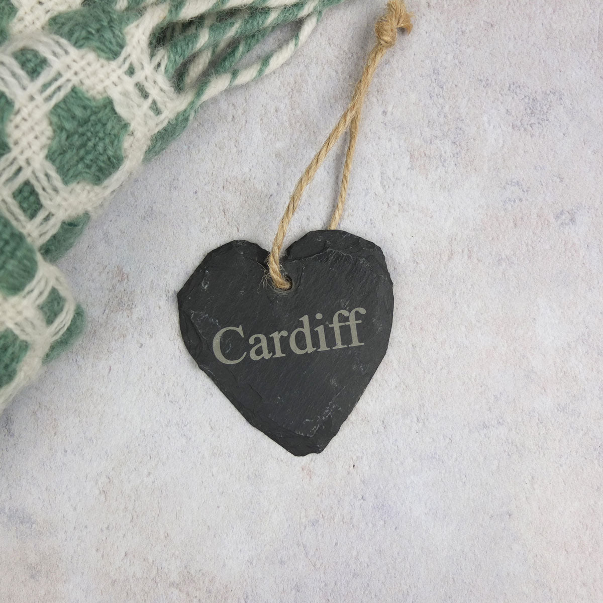 Small Cardiff Slate Heart Hanger