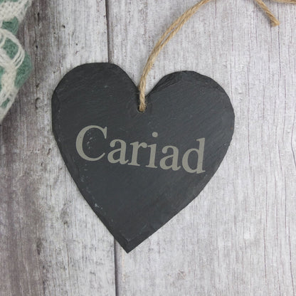 Medium 'Cariad' Slate Heart