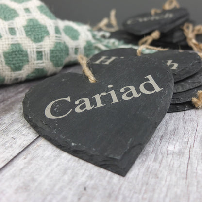 Medium 'Cariad' Slate Heart