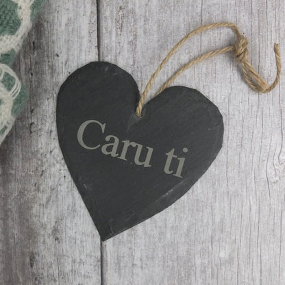 Medium 'Caru ti' Slate Heart