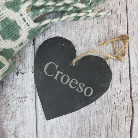 Medium Croeso Slate Heart