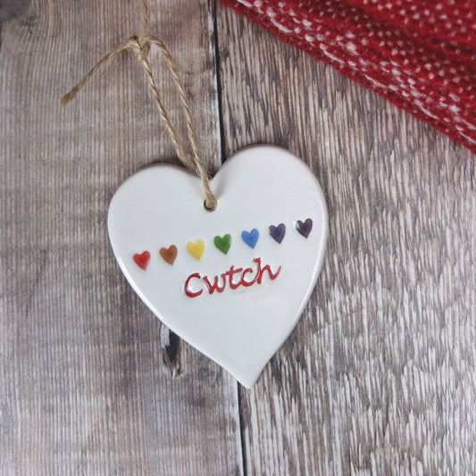 Rainbow Cwtch Heart
