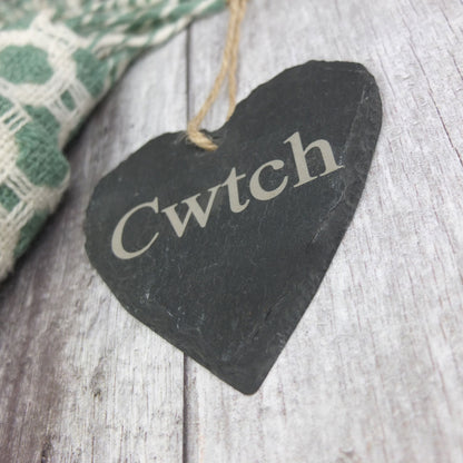 Medium 'Cwtch' Slate Heart
