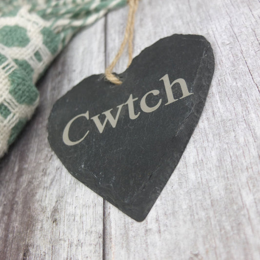 Medium Cwtch Slate Heart