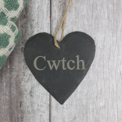 Medium 'Cwtch' Slate Heart