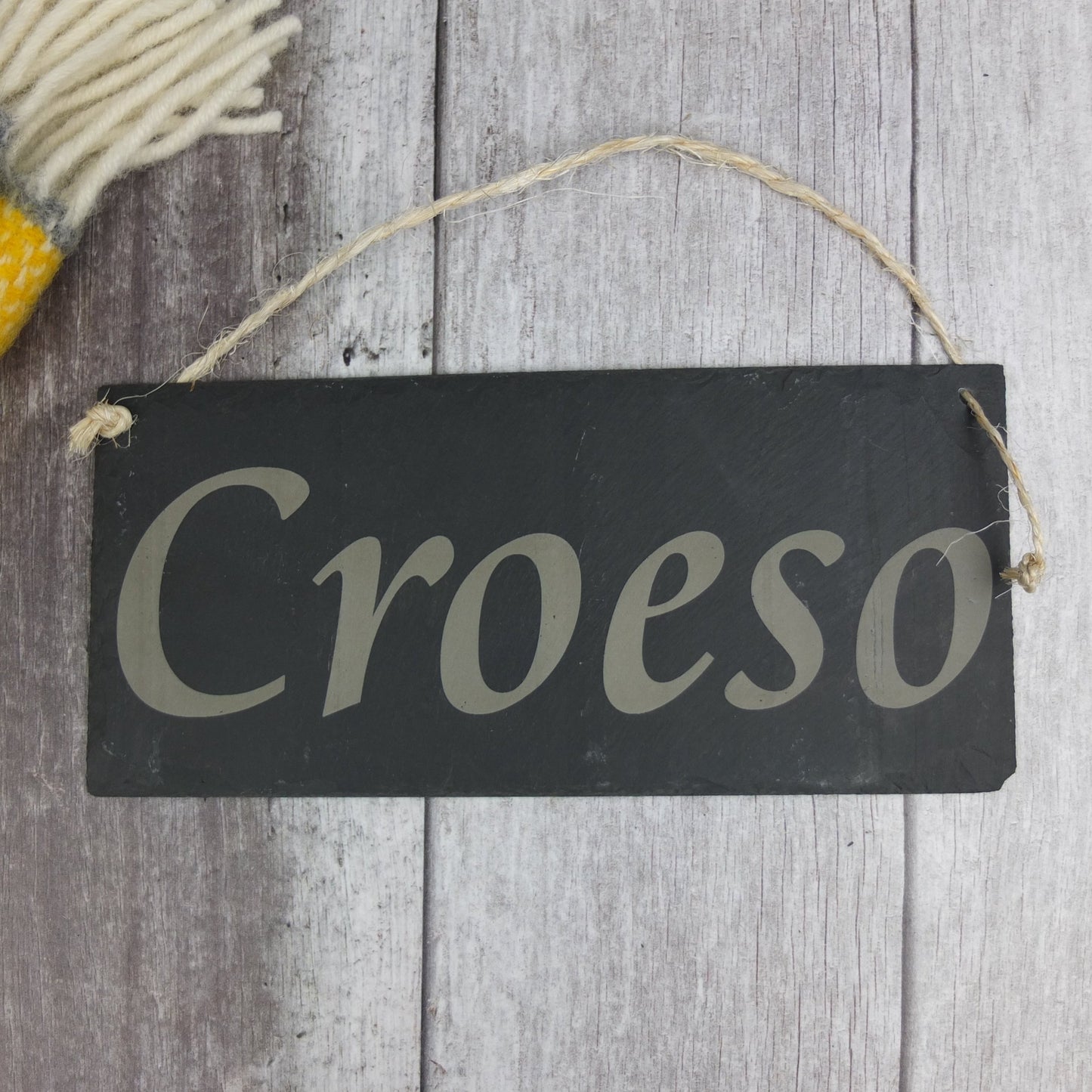 Slate 'Croeso' Sign