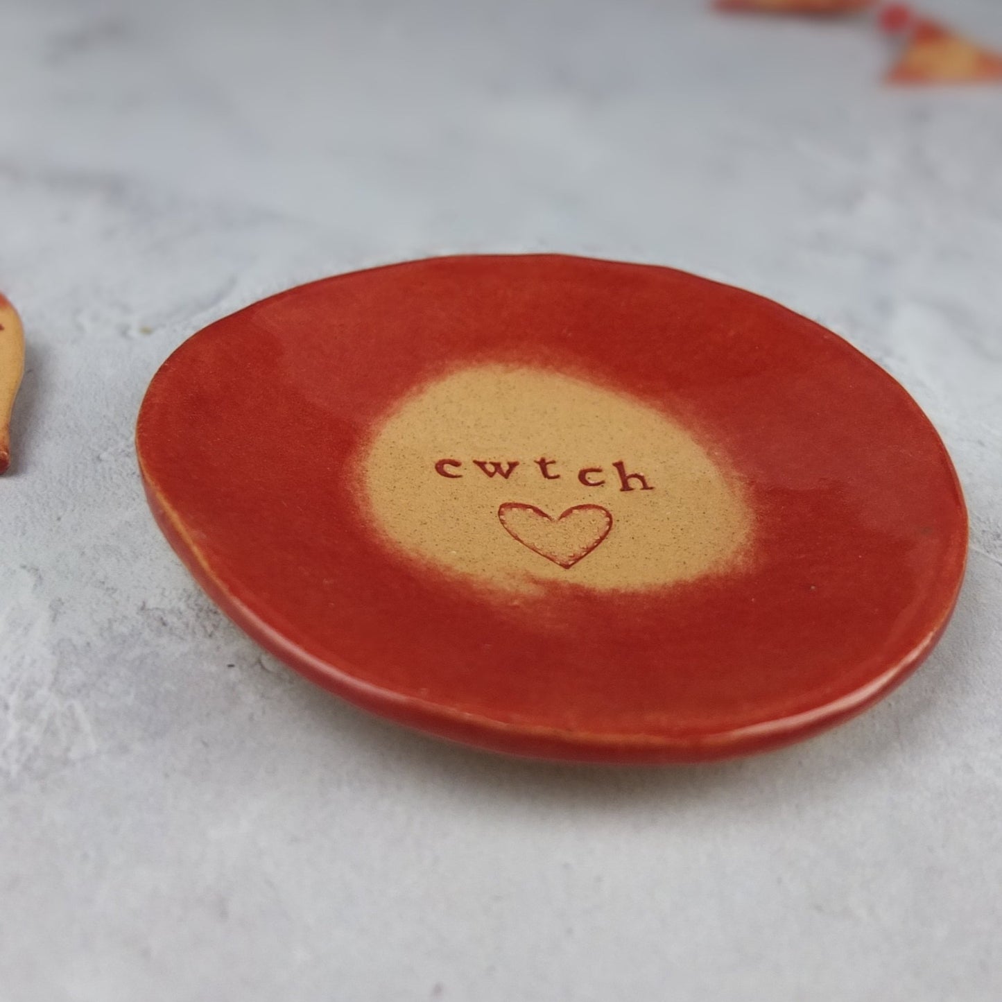 Ceramic Red Cwtch Dish