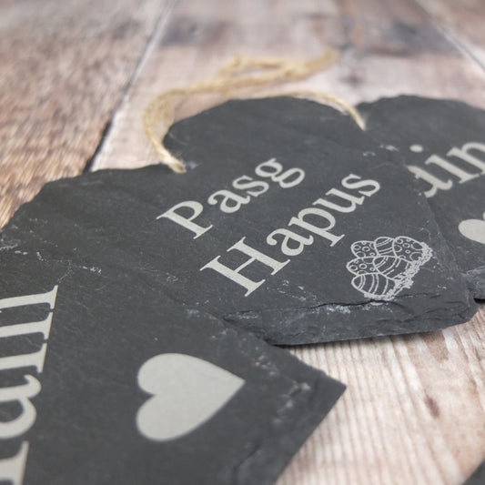 Medium Hanging Pasg Hapus Slate Heart