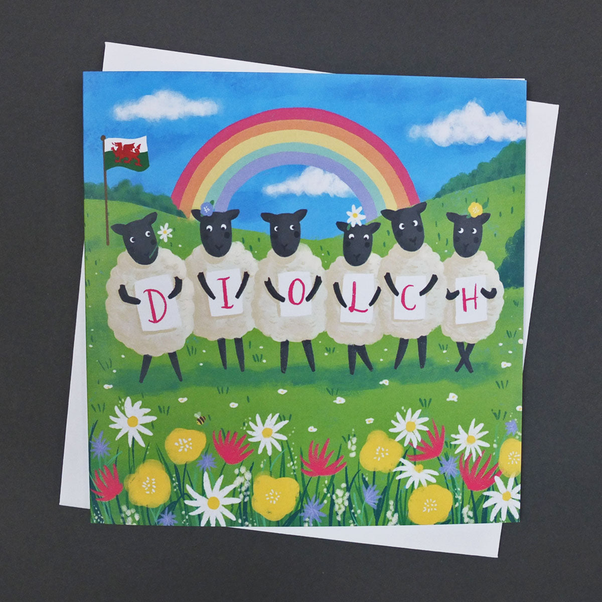 Diolch Sheep Greeting Card