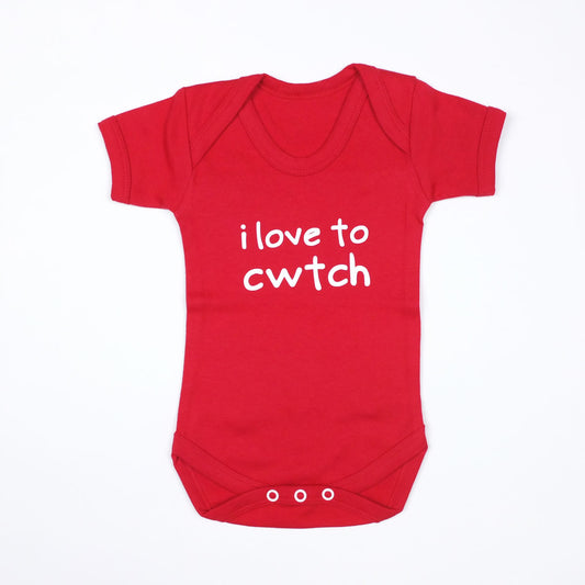 I Love to Cwtch Baby Vest in Red