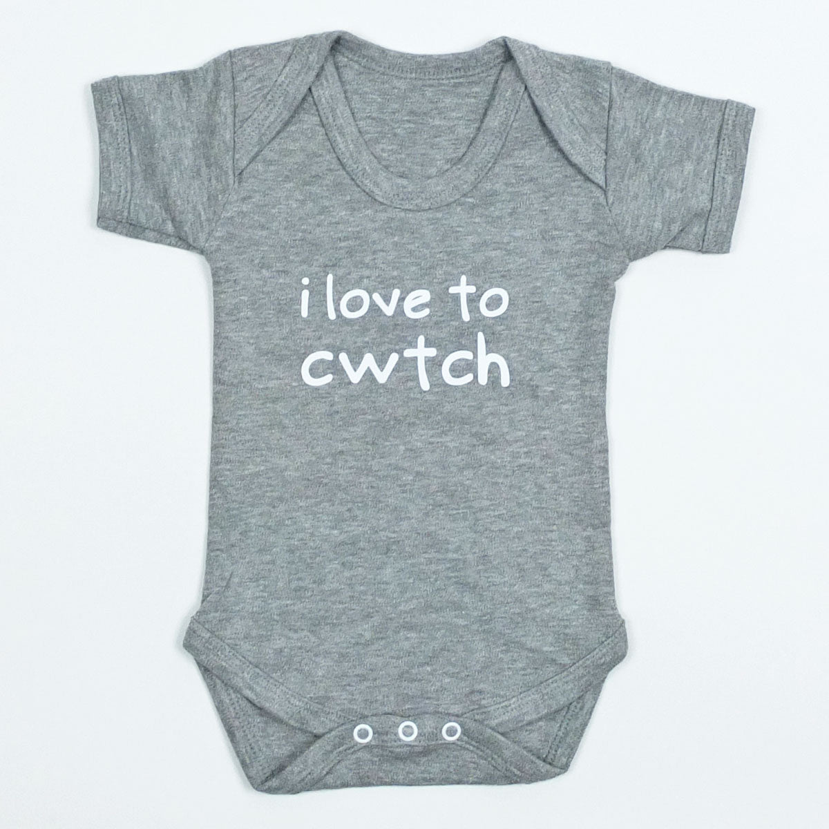 I Love to Cwtch Baby Vest in Grey