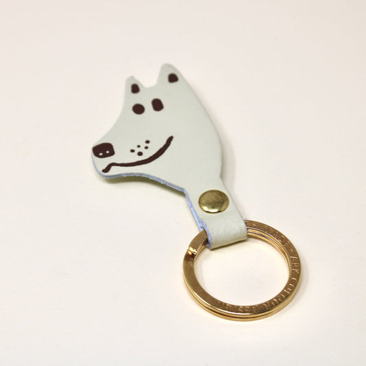 Cream Dog Keyring