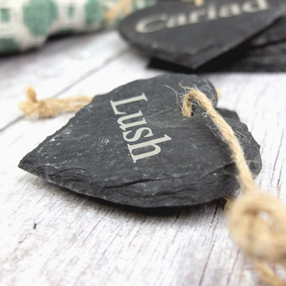 Small 'Lush' Slate Heart