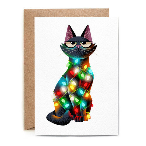 Grumpy Cat Christmas Lights Card