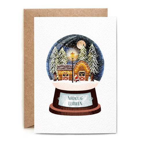 Nadolig Llawen Snow globe Card
