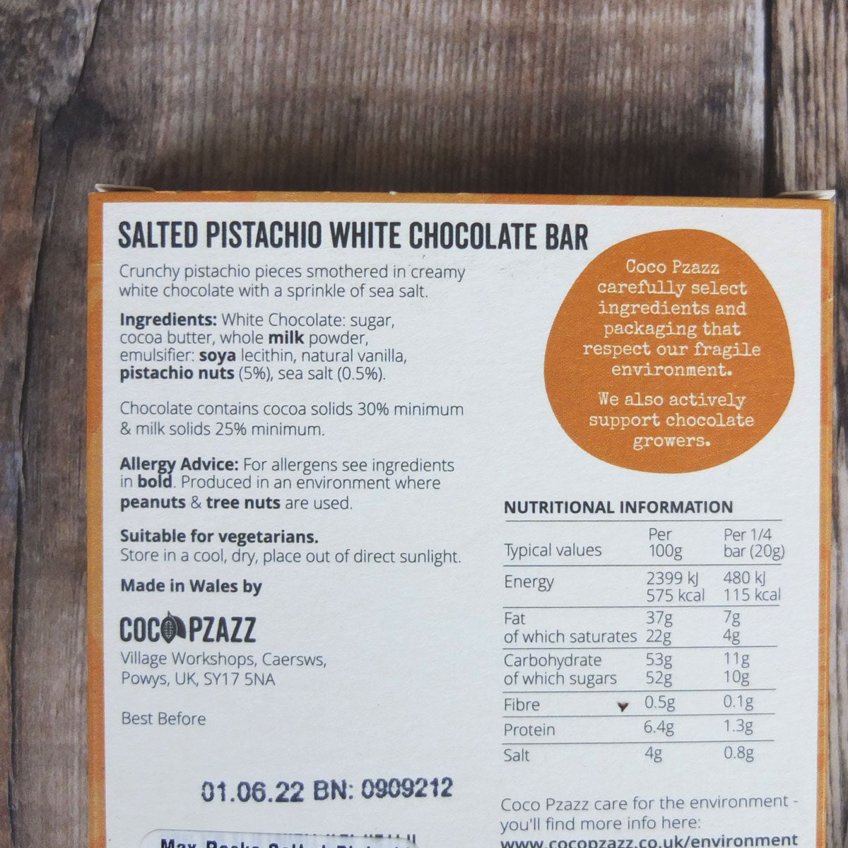 Salted Pistachio Bar by Max Rocks