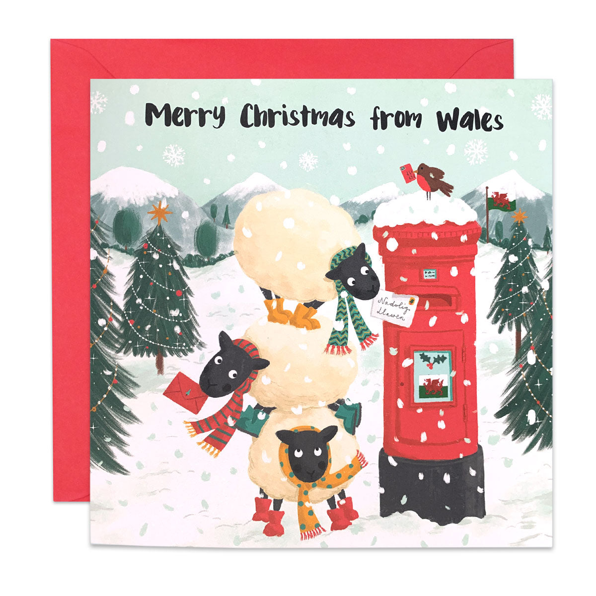 Merry Christmas from Wales Sheep Card
