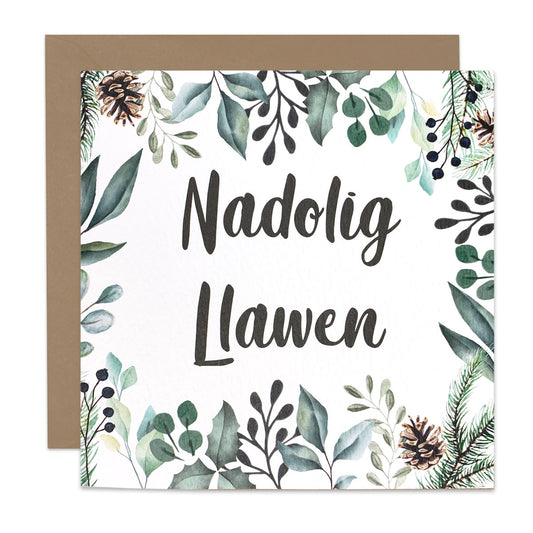 Nadolig Llawen Winter Foliage Card