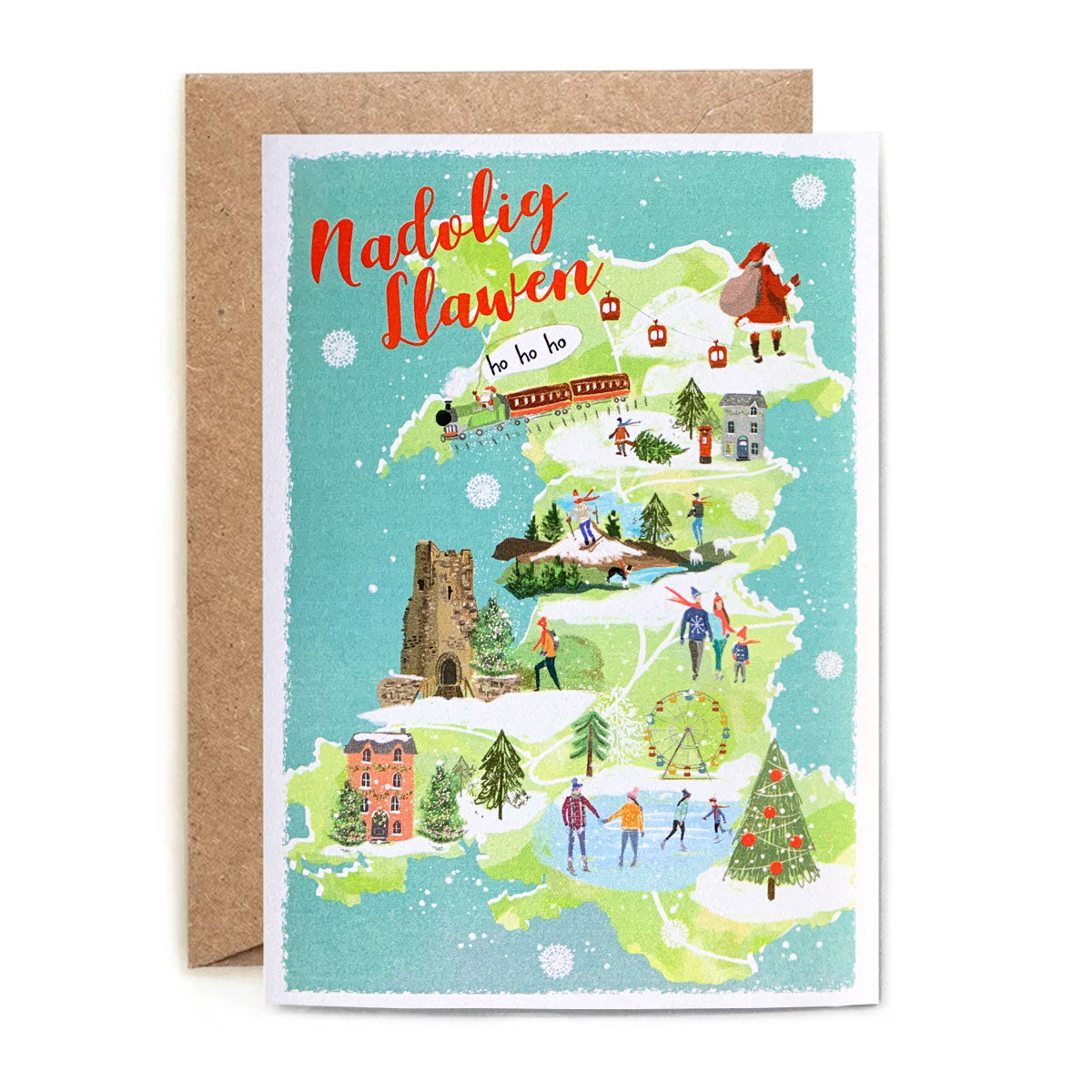 Wales Map Christmas Card