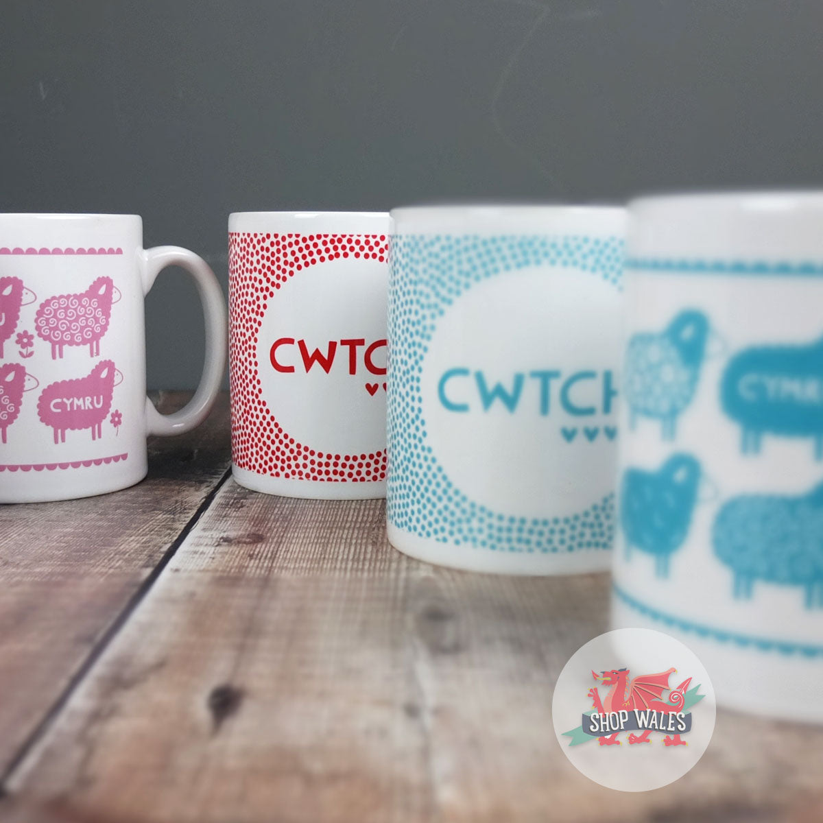 Red Cwtch Dot Mug